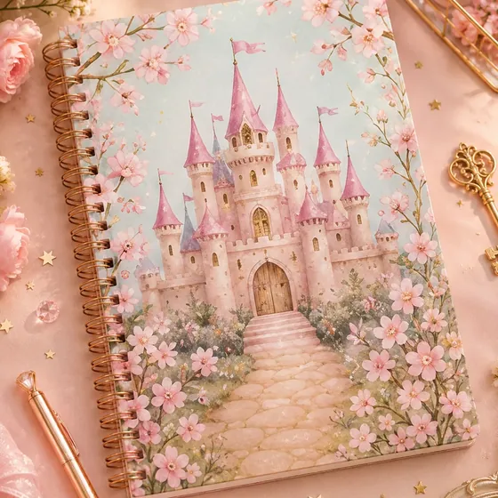 Caderno de castelo floral pronto